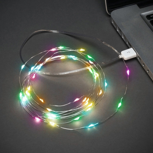 картинка Гирлянда Роса 2 м,  20 диодов, USB,  цвет RGB от магазина Сантехстрой