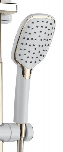 картинка Душевая система AZARIO с поворотным изливом, керамический картридж, белый/золото (AZ-801-1) от магазина Сантехстрой
