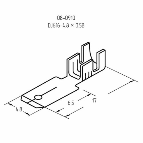 картинка Клемма плоская штекер 4.8 мм 0.75-1.5 мм² (РП-п 1.5-(4.8)) REXANT от магазина Сантехстрой