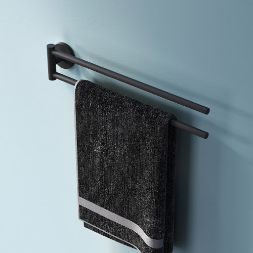 картинка A85A32622 X-Joy, Двойная вешалка-вертушка для полотенец черный от магазина Сантехстрой