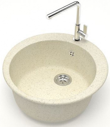 картинка Кухонная мойка AZARIO Vital 507x507x200 искусственный мрамор, цвет Бежевый (CS00078344) от магазина Сантехстрой