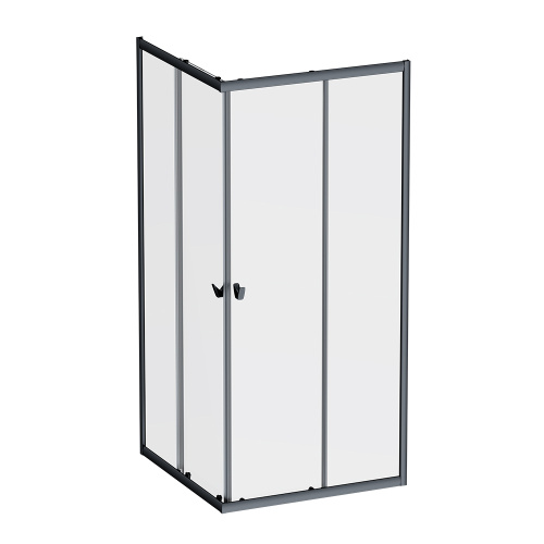 картинка W87G-403-9090-BT Sunny душ огражд квадратн, раздвижн двери 90x90 черный,стекло прозрачн от магазина Сантехстрой