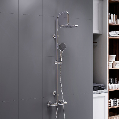 картинка D0710400 Futura душевая система с душевым ТМС смесителем, хром от магазина Сантехстрой