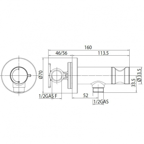 картинка Гигиенический душ Bossini Nikita E37008-021 золото от магазина Сантехстрой
