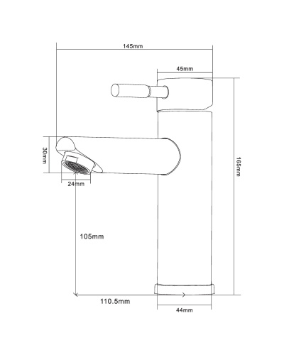 картинка Orange Steel M99-021b смеситель для раковины, черный от магазина Сантехстрой