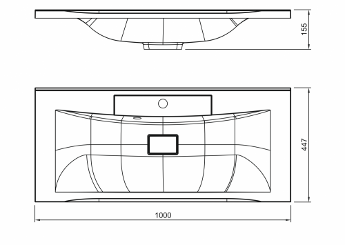 картинка AM-LAV-1000-MR-FP-Nero Раковина из искуственного мрамора от магазина Сантехстрой