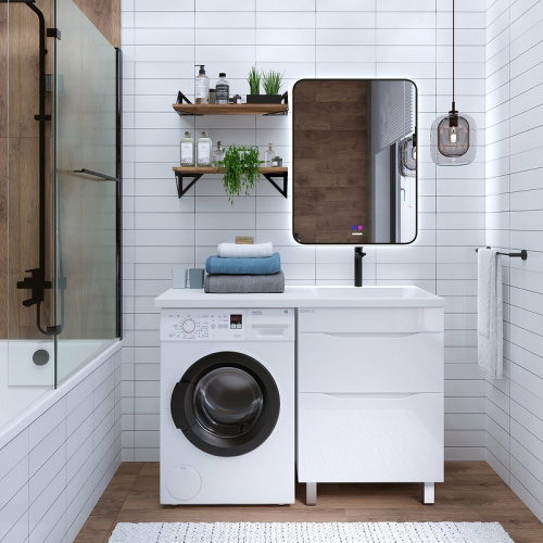 картинка Раковина Grossman Madera Камилла 120 R 1101017 на стиральную машину Белая от магазина Сантехстрой
