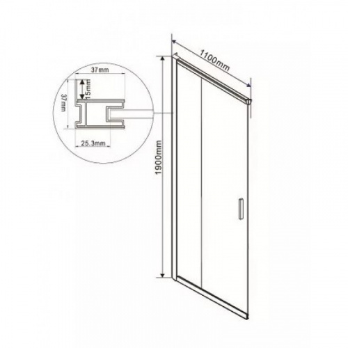 картинка Душевая дверь Vincea Garda VHC-1G110CLB черный/прозрачное от магазина Сантехстрой