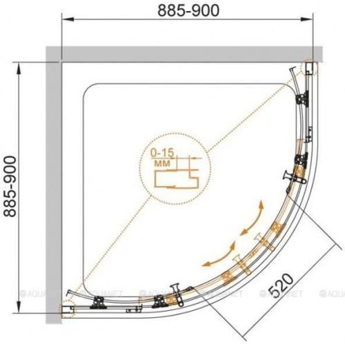 картинка Душевой уголок Cezares Eco 90x90 O-R-2-90-P-Cr от магазина Сантехстрой