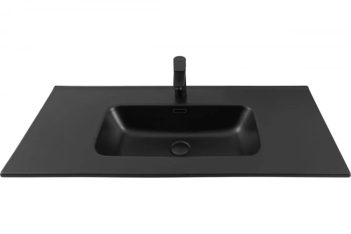 картинка Раковина-столешница Aquanet Flat 100 черный матовый 00329257 от магазина Сантехстрой