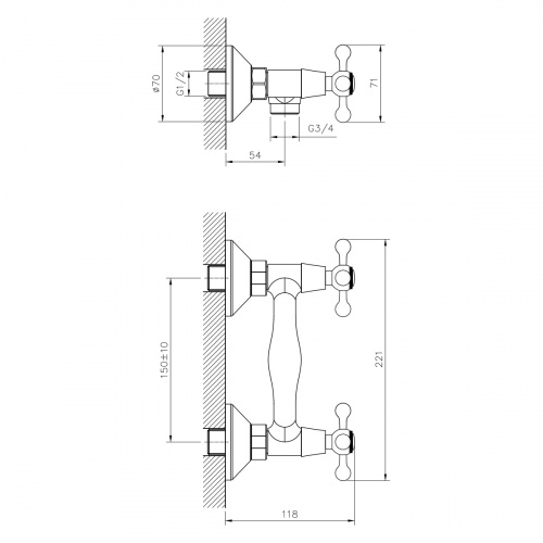 картинка Смеситель для душа DECOROOM DR54 (DR54055) от магазина Сантехстрой