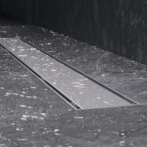 картинка W02SC-U11-070-04SB PrimeFlow Трап для душа линейный универс затвор Tile 70см цвет сталь мат от магазина Сантехстрой