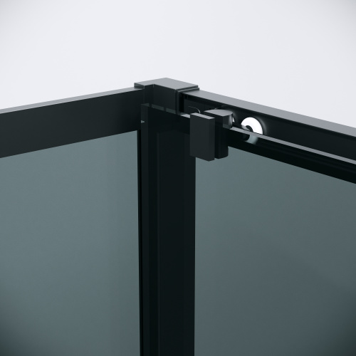 картинка Душевое ограждение Grossman Cosmo 100.K33.02.120.21.10-200.K33.02.80.21.10 (120х80х195) раздвижная,черный матовый,стекло тонированное,2 места от магазина Сантехстрой