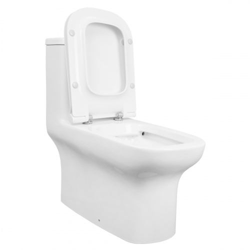 картинка Унитаз-моноблок Creo Ceramique ONE 350х720х760 безободковый, в комплекте с быстросъемным сиденьем микролифт (ON0102) от магазина Сантехстрой