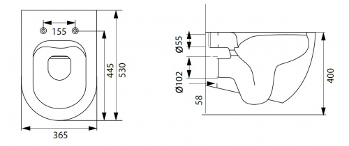 картинка Чаша подвесного унитаза Allen Brau Reality 4.32006.31 черный матовый от магазина Сантехстрой
