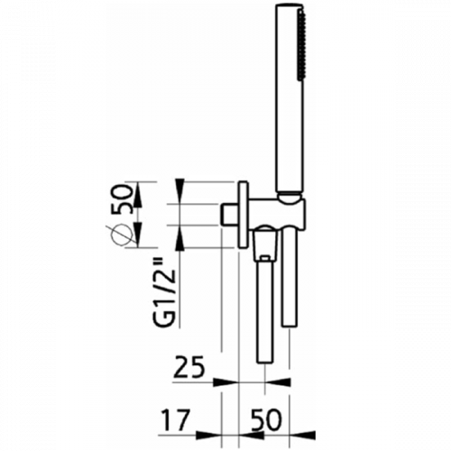 картинка CISAL Shower Душевой гарнитур:ручная лейка,шланг 150 см,вывод с держателем, цвет хром от магазина Сантехстрой