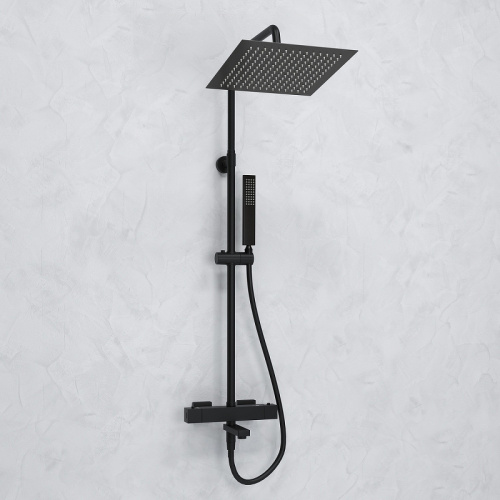 картинка Душевая система WasserKRAFT Abens A299.162.218.BM Thermo с термостатом Черная матовая от магазина Сантехстрой