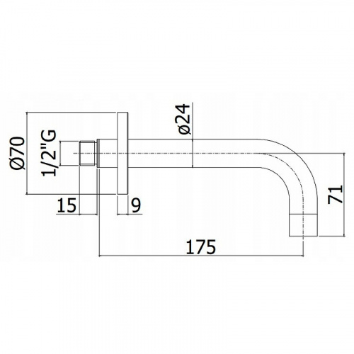 фото излив для смесителя paffoni zboc081cr хром
