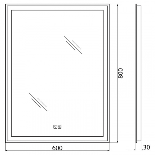 картинка Зеркало BelBagno spc-grt-600-800-led-tch-warm от магазина Сантехстрой
