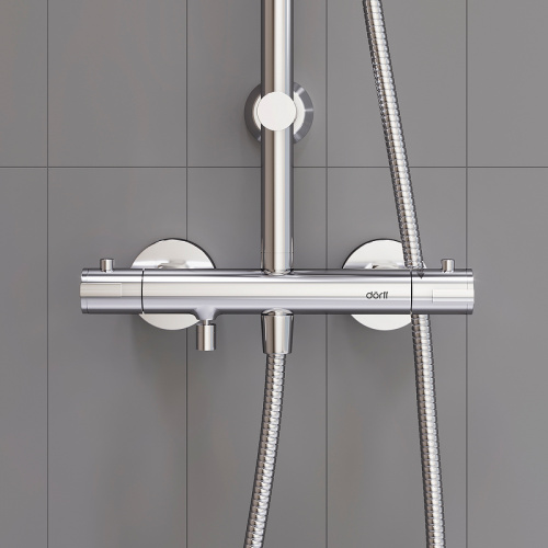 картинка D0710500 Futura душевая система с ванно душевым ТМС смесителем, хром от магазина Сантехстрой