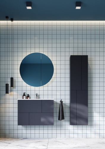 картинка Пенал подвесной Roca Luna 1600 универсальный, push-to-open открытие створок, синий матовый (Z.RU93.0.776.9) от магазина Сантехстрой