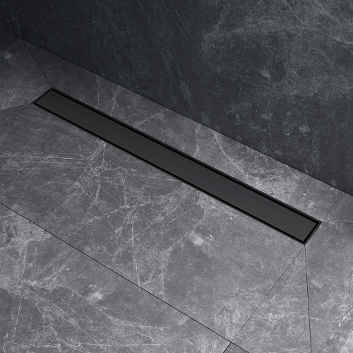 картинка W01SC-U11-070-04BM MasterFlow Трап для душа линейный универс затвор Tile 70см цвет черн мат от магазина Сантехстрой