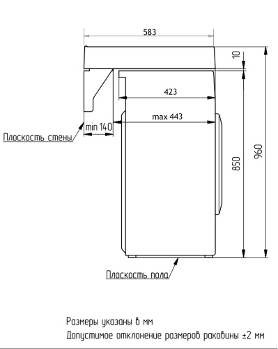 картинка Раковина подвесная AZARIO Beta 600х583х90 литьевой мрамор, белая (CS00078301) от магазина Сантехстрой
