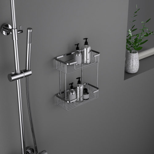 картинка Полка двойная Timo Saona хром (13083/00) от магазина Сантехстрой