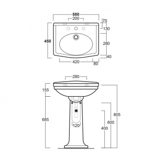 картинка Раковина-чаша Creo Ceramique 500х400х140 накладная, прямоугольная, керамика, черный матовый (PU4200MBK) от магазина Сантехстрой