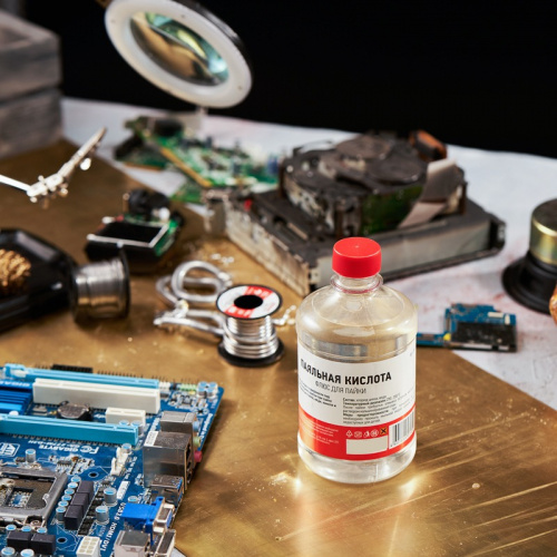 картинка Флюс для пайки REXANT,  ПАЯЛЬНАЯ КИСЛОТА,  500 мл,  флакон от магазина Сантехстрой