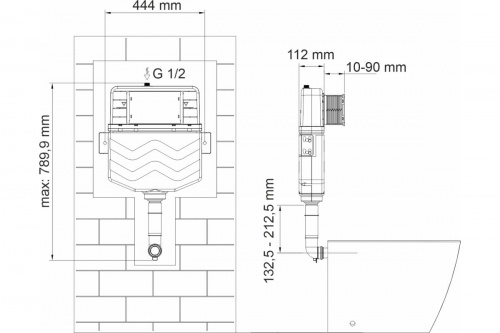 картинка Встраиваемый смывной бачок WasserKraft Aller 10TLT.031.ME от магазина Сантехстрой