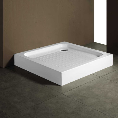 картинка Поддон для душа акриловый VST-2AS-9090, 900*900*135, сифон Ф90 с гидрозатвором от магазина Сантехстрой