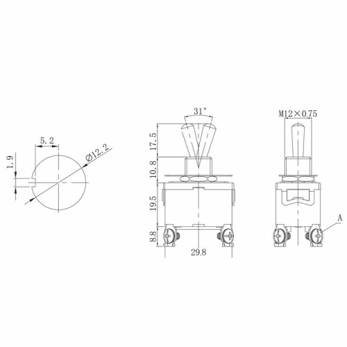 картинка Тумблер 250V 15А (4c) ON-OFF двухполюсный (KN-201) REXANT от магазина Сантехстрой