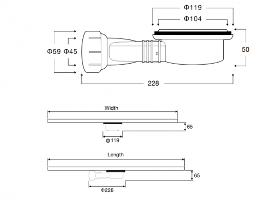 картинка Сифон Vsph-D132 с гидрозатовром от магазина Сантехстрой