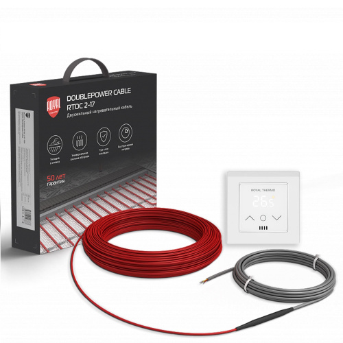 картинка Кабель нагревательный Royal Thermo RTDC 2-17-600 с терморегулятором RTS-16 от магазина Сантехстрой