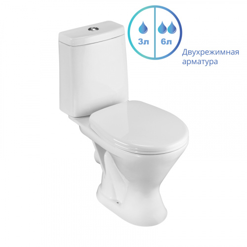 картинка Унитаз-компакт Santeri Грация с горизонтальным выпуском (1.P210.3.S00.00B.F) от магазина Сантехстрой