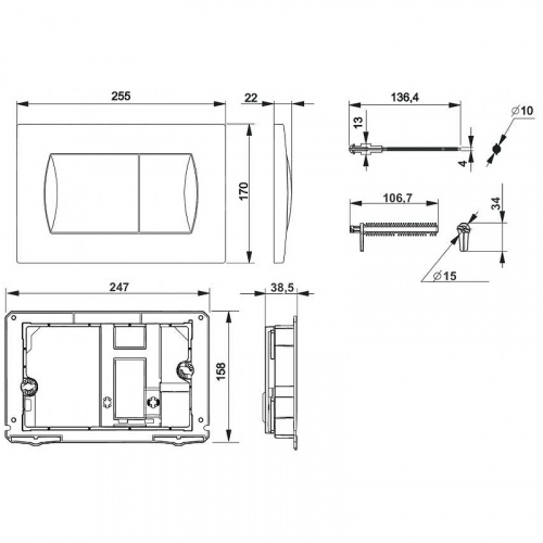 картинка Клавиша смыва Roca Active 62B 8901160B0 Белая от магазина Сантехстрой