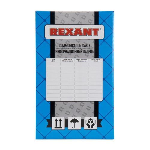 картинка Кабель витая пара U/UTP,  CAT 6, ZH нг(А)-HF,  4PR,  23AWG, INDOOR, SOLID,  оранжевый,  305 м,  REXANT от магазина Сантехстрой