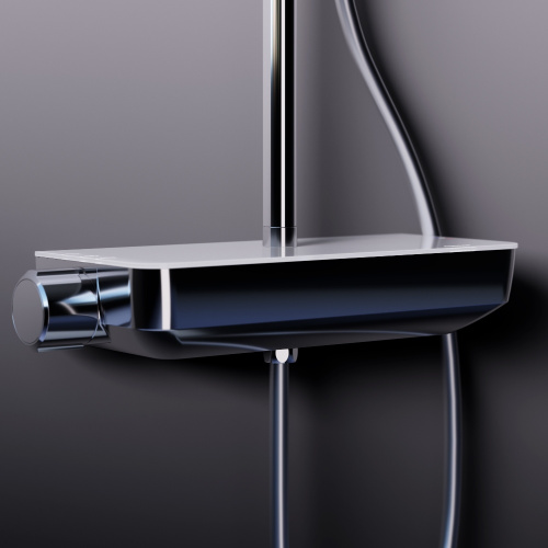 картинка 936780000 Scandinavian Pure душевая система с душевым смесителем-полкой, хром от магазина Сантехстрой