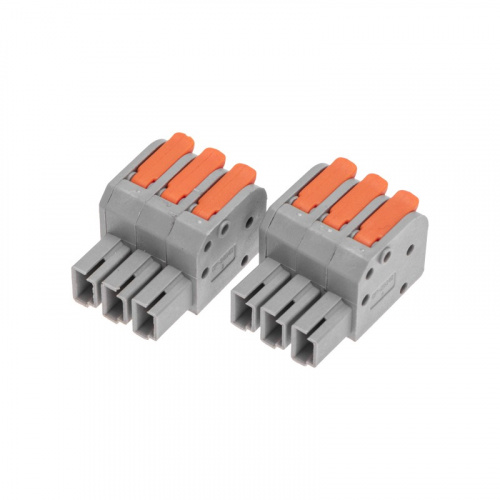 картинка Клемма СМК 222-423R проходная разъемная 3 полюса серая 0,2-2,5/4мм² (40 шт/уп) REXANT от магазина Сантехстрой