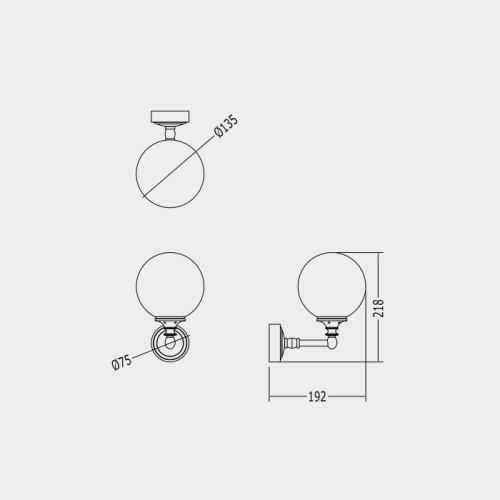 картинка Devon Chelsea Светильник настенный IP20, абажур: стекло матовое, цвет фурнитуры: светлое золото от магазина Сантехстрой