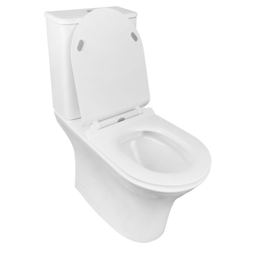 картинка Унитаз напольный AZARIO FRETTA ROUND 650x340x770 безободковый в комплекте с бачком и сиденьем микролифт (AZ-7121) от магазина Сантехстрой