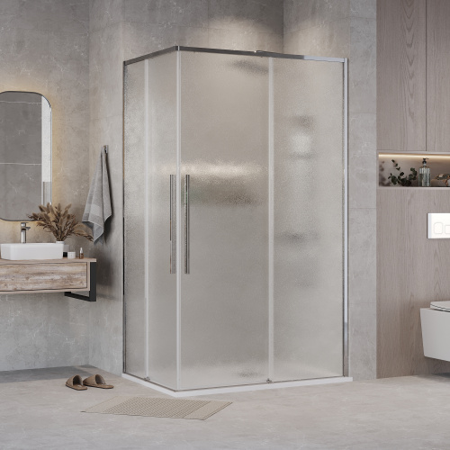 картинка Душевое ограждение Grossman Galaxy 300.K33.01.9080.10.02 (90х80х195) прямоугольник,раздвижная,хром,стекло шиншилла, 1 место от магазина Сантехстрой
