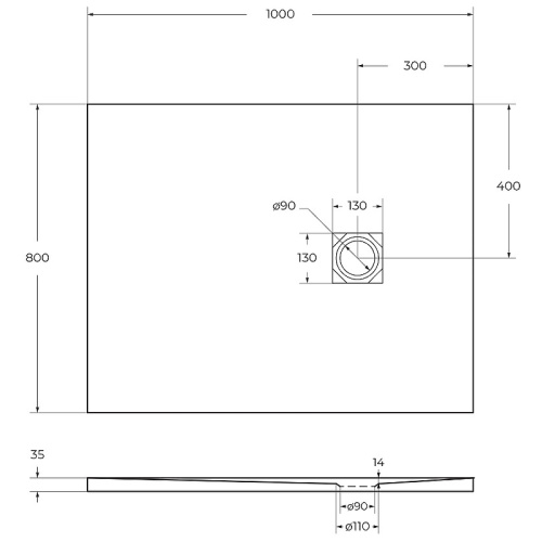 картинка Душевой поддон из искусственного камня BelBagno Uno 100x80 TRAY-MR-UNO-AH-100/80-35-W Белый от магазина Сантехстрой