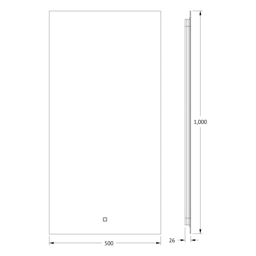 картинка Зеркало с фацетом и LED-подсветкой настенное GLOW DEFESTO 50x100 см, DF 2515S от магазина Сантехстрой