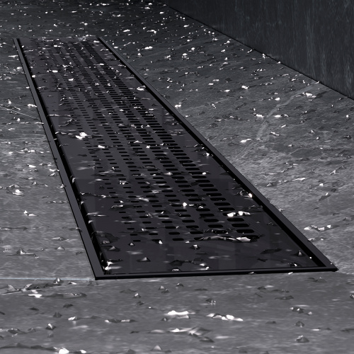 картинка W02SC-P11-080-01BM PrimeFlow Трап для душа линейный универс затвор Cut Gradient 80см цвет черн мат от магазина Сантехстрой