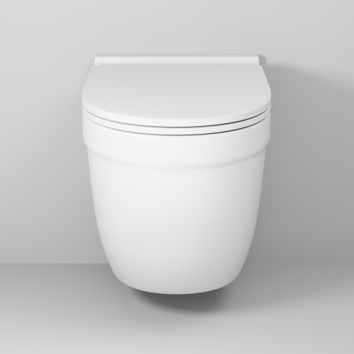 картинка Унитаз подвесной Grossman GR-4483MSQ (520х360х410) безободковый,белый матовый с тонкой крышкой,микролифт,смыв торнадо,1 место от магазина Сантехстрой