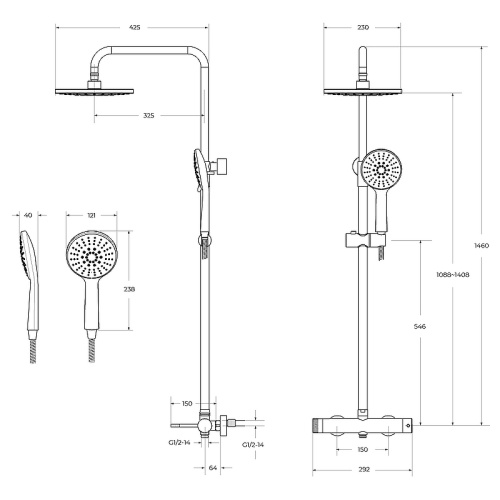 картинка Душевая система Cezares Relax RELAX-CD-01 Хром от магазина Сантехстрой