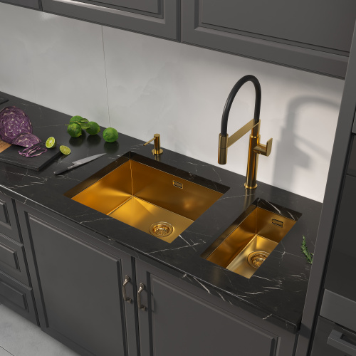 картинка Кухонная мойка Reflexion Como RX2022GD брашированное золото от магазина Сантехстрой