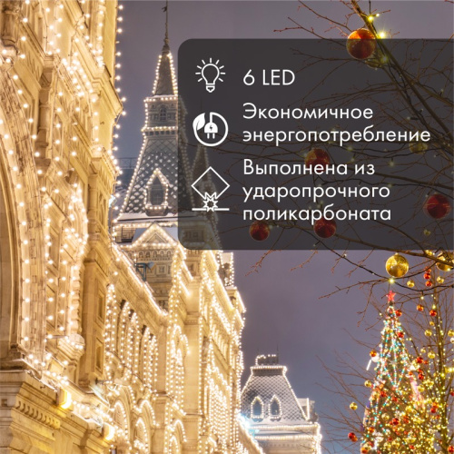 картинка Лампа шар e27 6 LED Ø45мм - ТЕПЛЫЙ БЕЛЫЙ,  прозрачная колба,  эффект лампы накаливания от магазина Сантехстрой